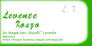 levente koszo business card